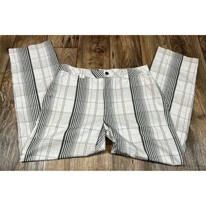 Ogio Golf Pants Tag 34/30 Measure 35/30 Black White Gray Plaid Stretch